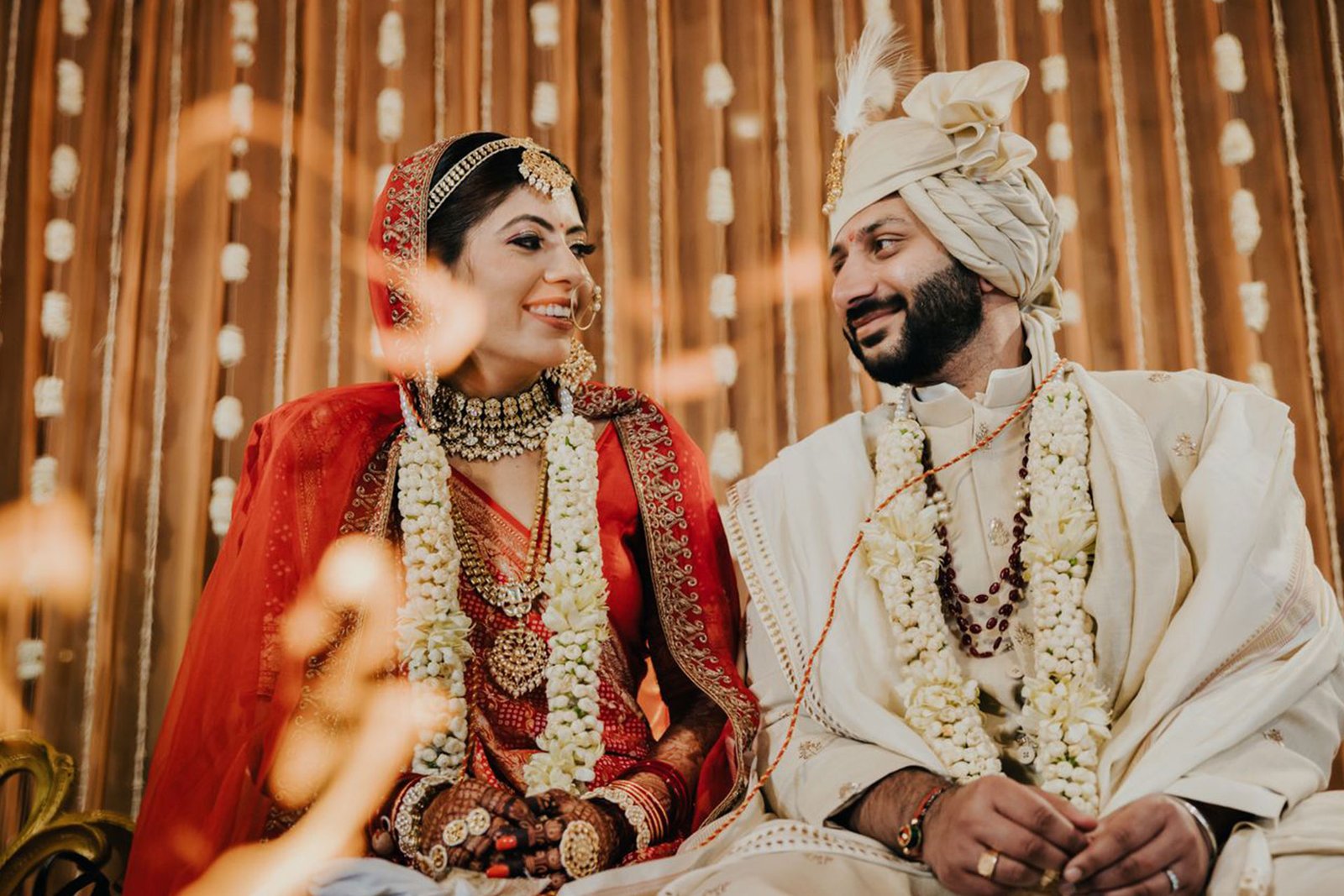 Neha and Sanket at their wedding celebration